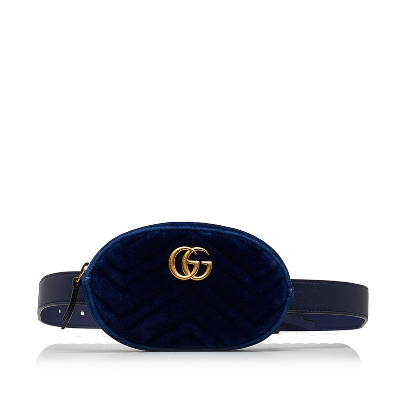 Gucci Velvet GG Marmont Matelasse Belt Bag (SHG-qgXms2)