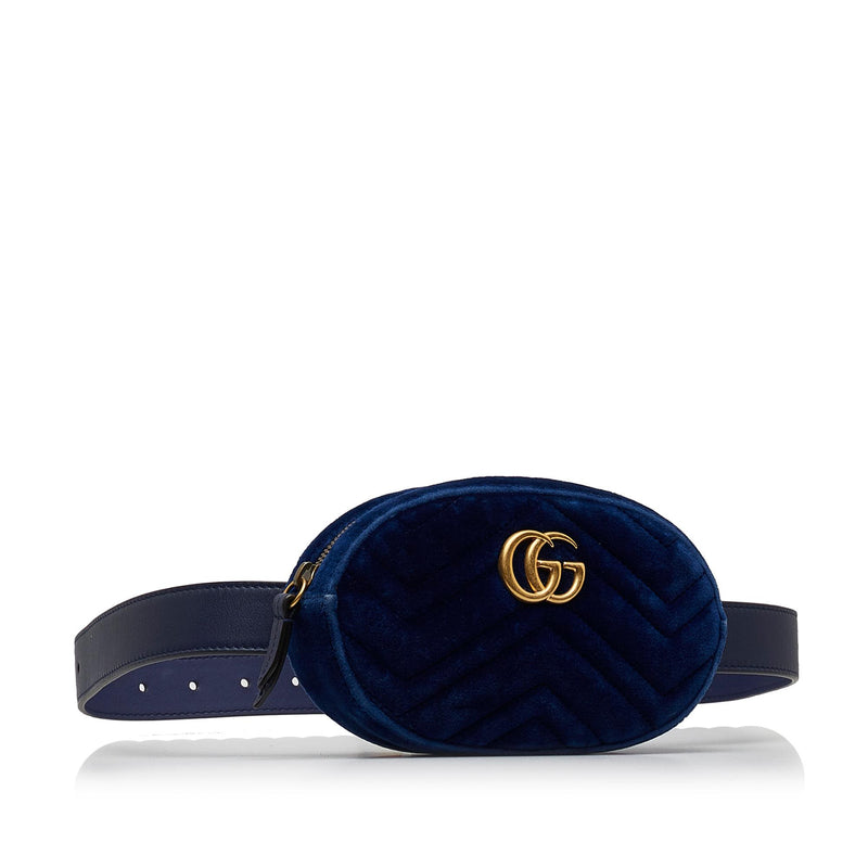 Gucci Velvet GG Marmont Matelasse Belt Bag (SHG-qgXms2)