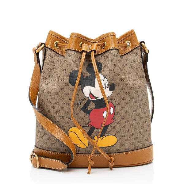 Gucci x Disney Micro GG Canvas Mickey Mouse Bucket Bag (SHF-23267)