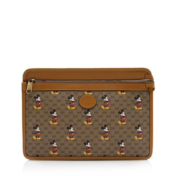 Gucci x Disney Micro GG Canvas Mickey Mouse Zip Pouch (SHF-23802)