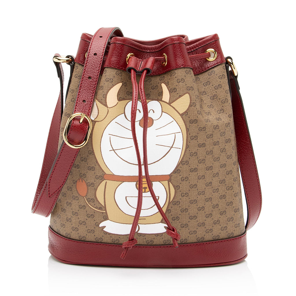 Gucci X Doraemon Micro GG Canvas Mini Bucket Bag (SHF-23730) – LuxeDH