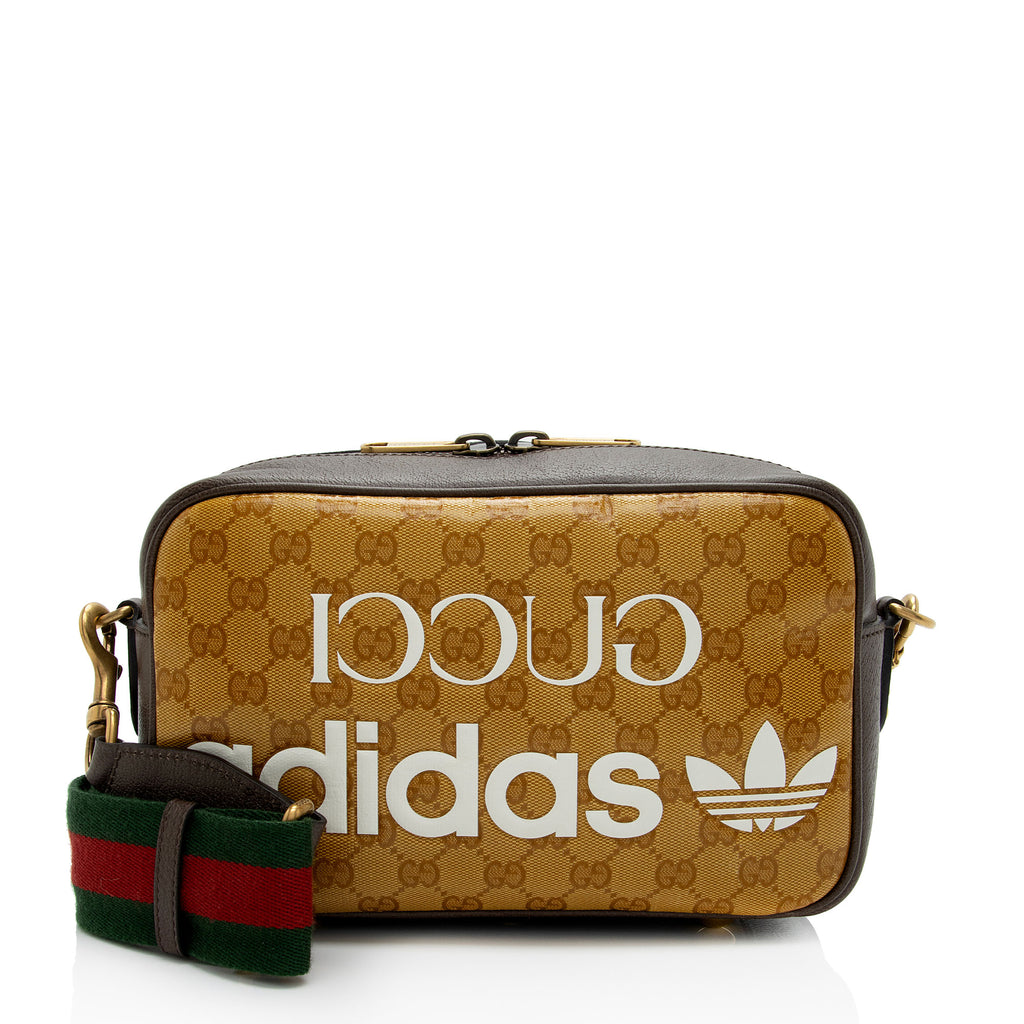 Gucci x adidas Duffle Bag GG Coated Canvas Mini Brown