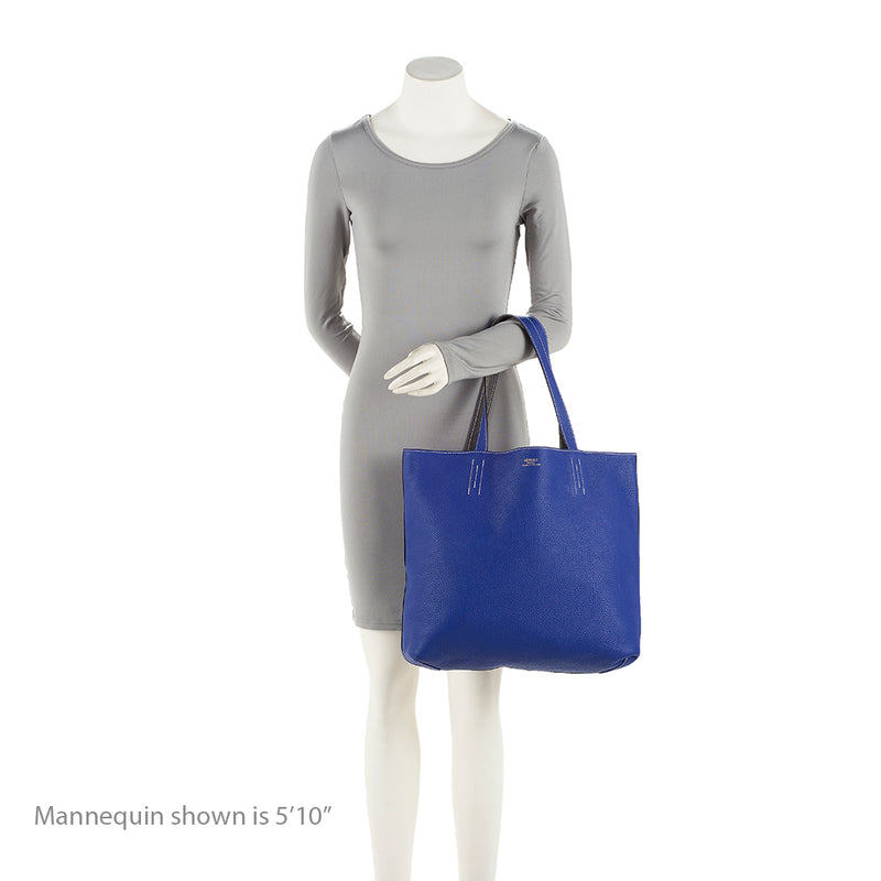 How Asia Has Driven Hermes Latest Sales Hike - Hermes 45cm Electric  Blue/Graphite Clemence Leather Large Double Sens Reversible Tote Bag -  RvceShops's Closet