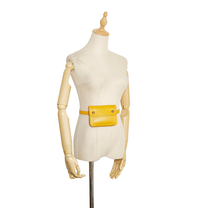 Hermes Pochette Green Couchbel Camel Gold Belt Bag Waist Bag Body
