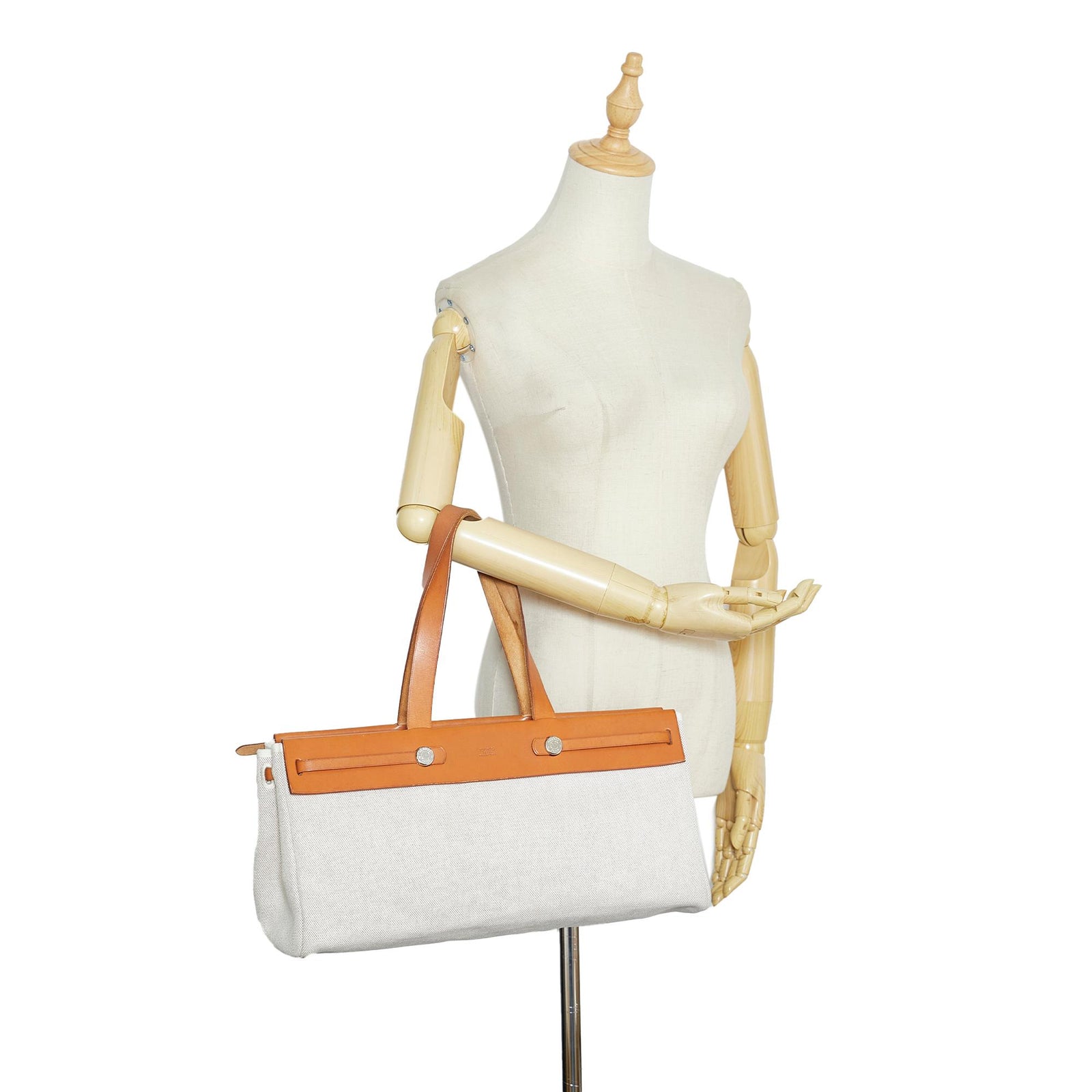 Hermes Herbag Cabas Toile MM SHG k7AfoD LuxeDH