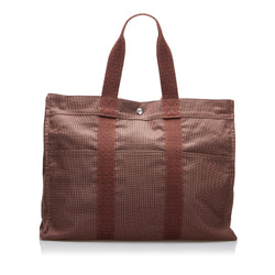 Hermes Toile Herline Cabas Canvas Tote Bag