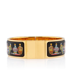 Hermes Loquet Enamel Wide Hinged Bracelet (SHF-FKBKkw)