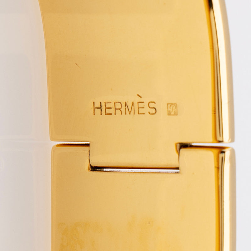 Hermes Loquet Enamel Wide Hinged Bracelet (SHF-FKBKkw)