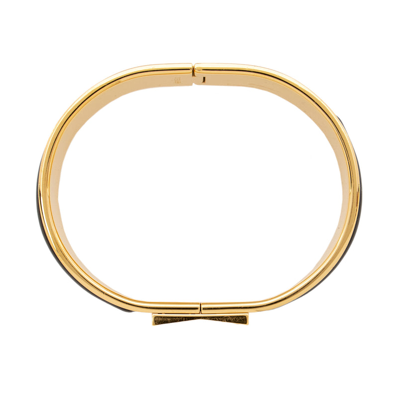 Hermes Loquet Enamel Wide Hinged Bracelet (SHF-FKBKkw)