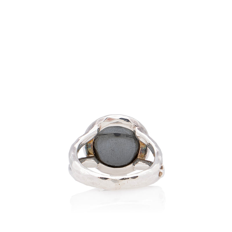 Ippolita Sterling Silver Diamond Hematite Lollipop Mini Ring - Size 5 (SHF-Nqsejy)