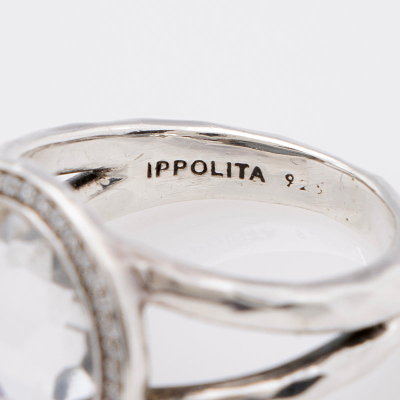 Ippolita Sterling Silver Diamond Hematite Lollipop Mini Ring - Size 5 (SHF-Nqsejy)