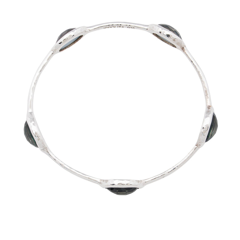 Ippolita Sterling Silver Mother of Pearl Quartz Rock Candy 5-Stone Bangle (SHF-si7J7y)