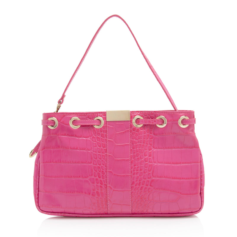 Jimmy Choo Croc Embossed Leather Shoulder Bag (SHF-NhyAB7)