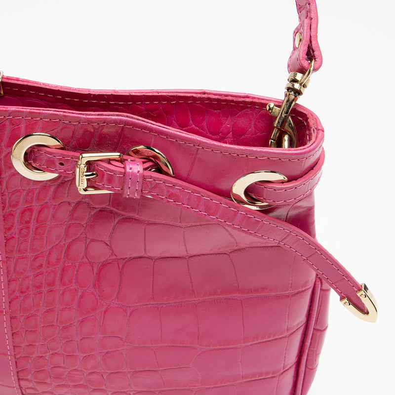 Jimmy Choo Croc Embossed Leather Shoulder Bag (SHF-NhyAB7)