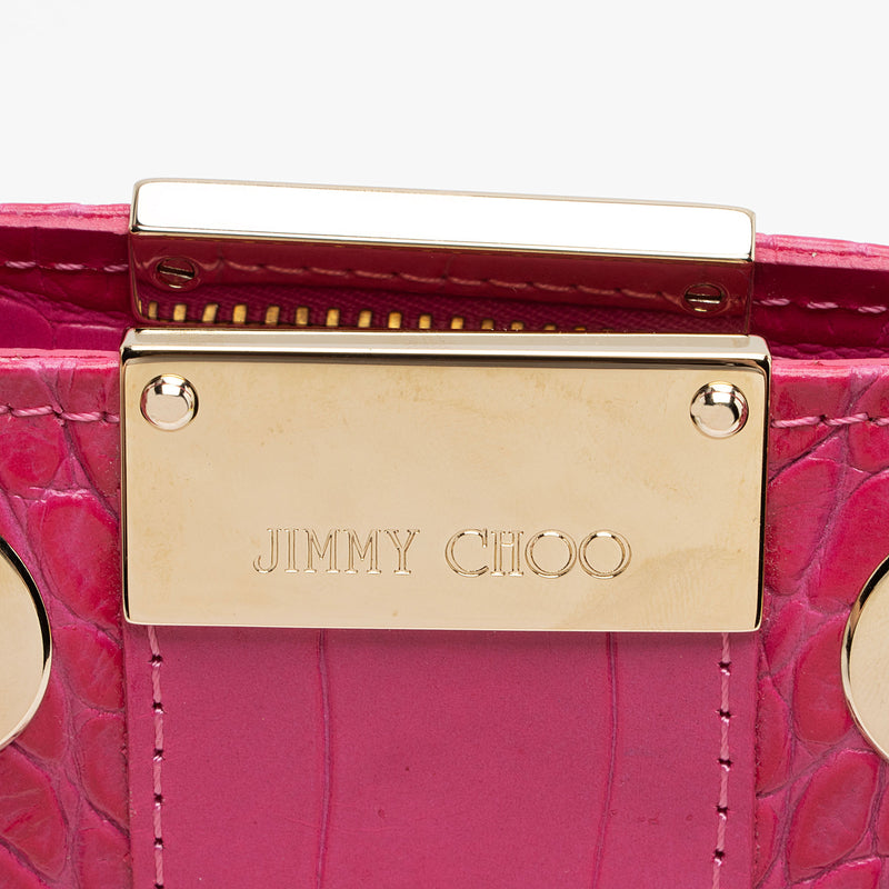 Jimmy Choo Croc Embossed Leather Shoulder Bag (SHF-NhyAB7)