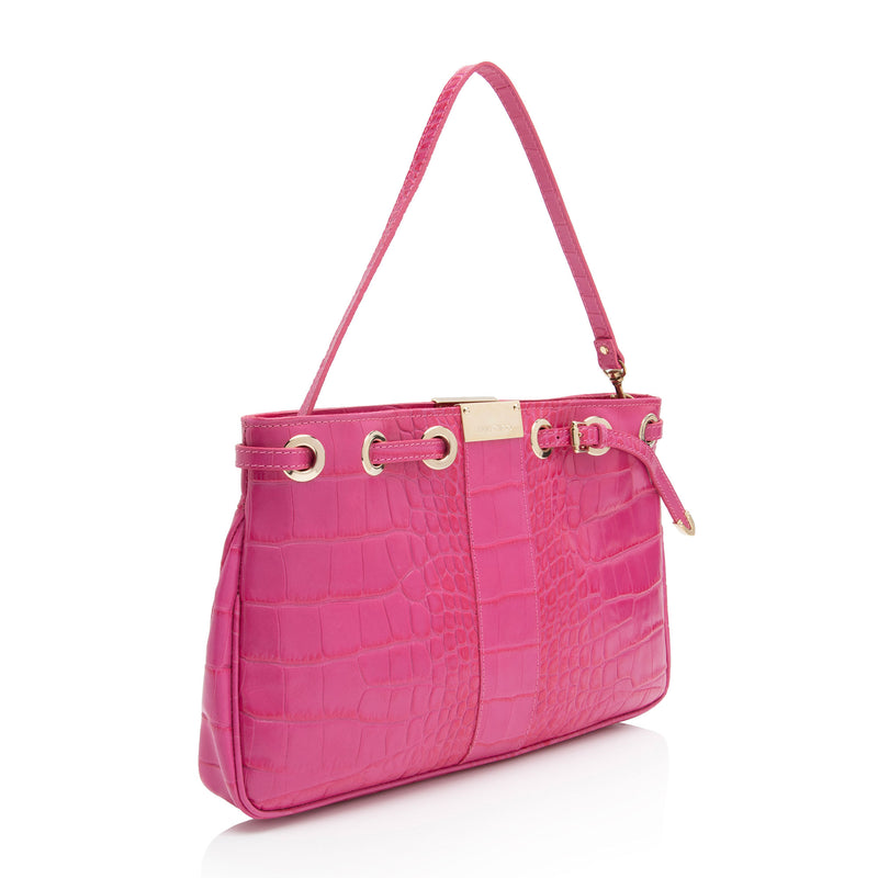 Jimmy Choo Croc Embossed Leather Shoulder Bag (SHF-NhyAB7)