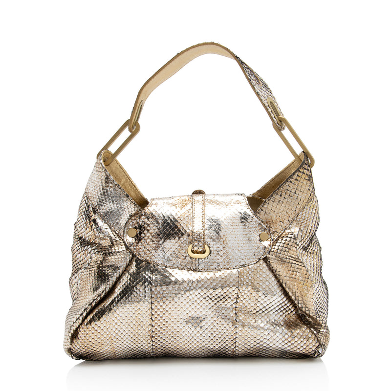 Jimmy Choo Metallic Python Tulita Shoulder Bag (SHF-Sx50h0)