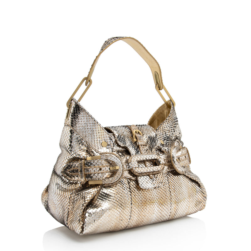 Jimmy Choo Metallic Python Tulita Shoulder Bag (SHF-Sx50h0)