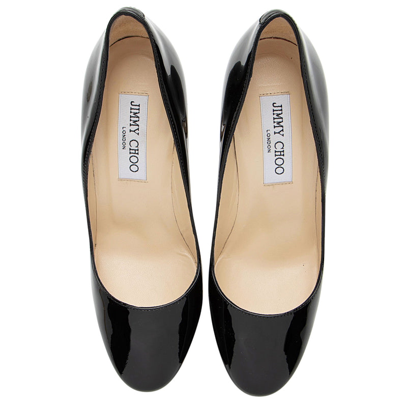 Jimmy Choo Patent Leather Cosmic Platform Pumps - Size 6.5 / 36.5 (SHF-iemYfF)