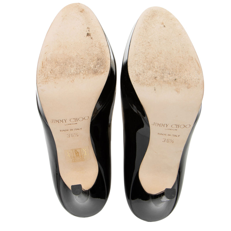 Jimmy Choo Patent Leather Cosmic Platform Pumps - Size 6.5 / 36.5 (SHF-iemYfF)