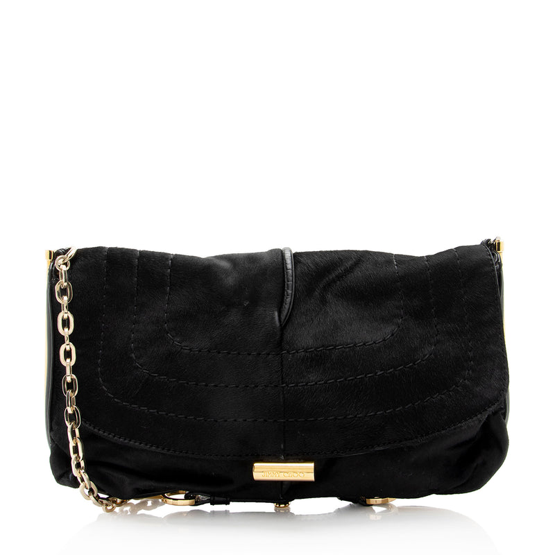 Jimmy Choo Pony Hair Arad Clutch (SHF-imSnks)