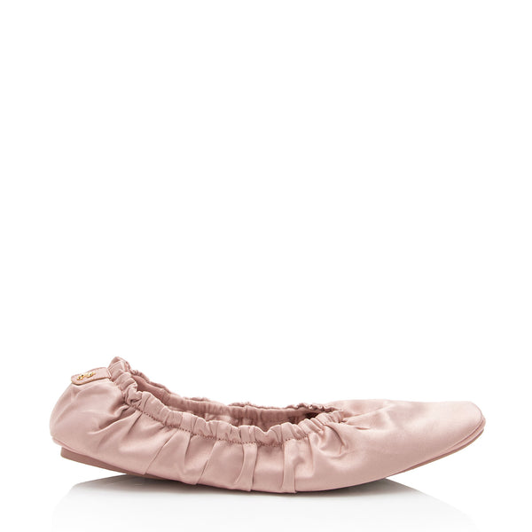 Jimmy Choo Satin Bardo Ballet Flats - Size 8 / 38 (SHF-yM3J9k)