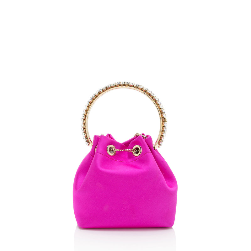 Jimmy Choo Satin Crystal Bon Bon Bucket Bag (SHF-MReeBd)