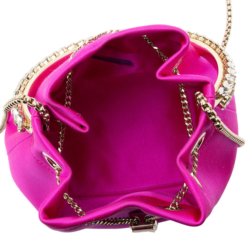 Jimmy Choo Satin Crystal Bon Bon Bucket Bag (SHF-MReeBd)