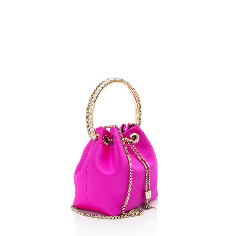 Jimmy Choo Satin Crystal Bon Bon Bucket Bag (SHF-MReeBd)