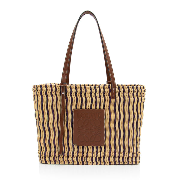 Loewe Raffia Square Basket Tote (SHF-xw84s2)