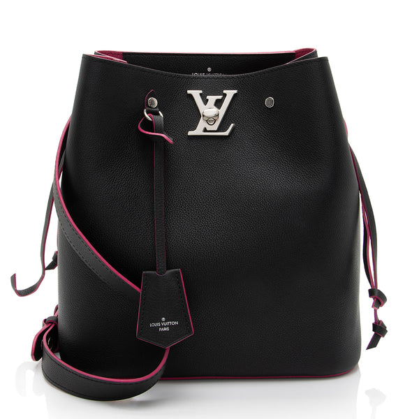 Louis Vuitton Calfskin Lockme Bucket Bag (SHF-TMfM8k)