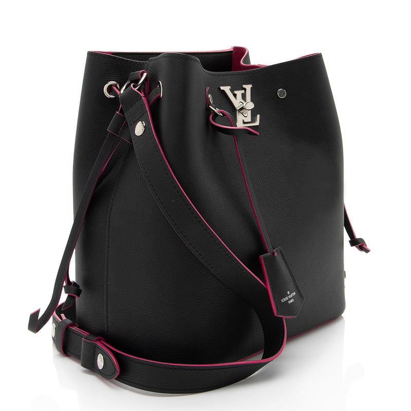 Louis Vuitton Calfskin Lockme Bucket Bag (SHF-TMfM8k)