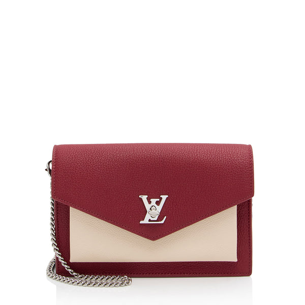 Louis Vuitton Calfskin Mylockme Chain Pochette (SHF-FlNzDu)