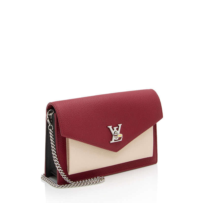 Louis Vuitton Calfskin Mylockme Chain Pochette (SHF-FlNzDu)