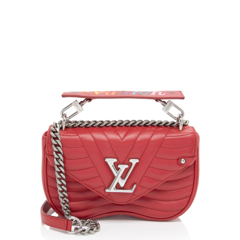 Louis Vuitton Calfskin New Wave Chain PM Shoulder Bag (SHF-ppFMqm)