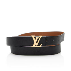 Louis Vuitton - Authenticated Initiales Belt - Leather Black for Men, Very Good Condition