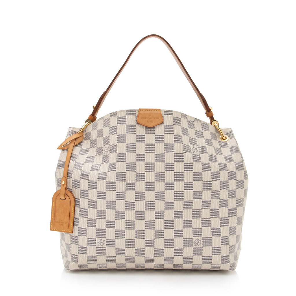 Louis Vuitton White And Blue Damier Azur Coated Canvas Gracefull