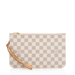 LOUIS VUITTON Damier Azur Neverfull GM Pochette Wristlet