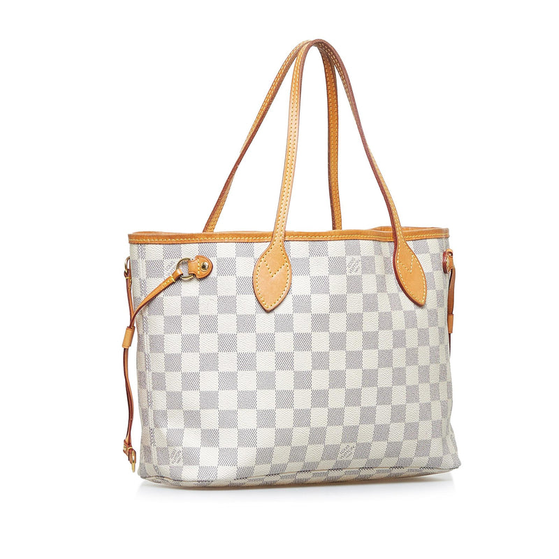 Louis Vuitton, Bags, Louis Vuitton Damier Azur Neverfull Pm Tote Bag