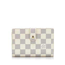 Louis Vuitton Bifold Purse Damier Azur Leather White Men Wallet