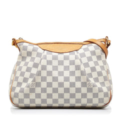 White Louis Vuitton Damier Azur Siracusa PM Crossbody Bag