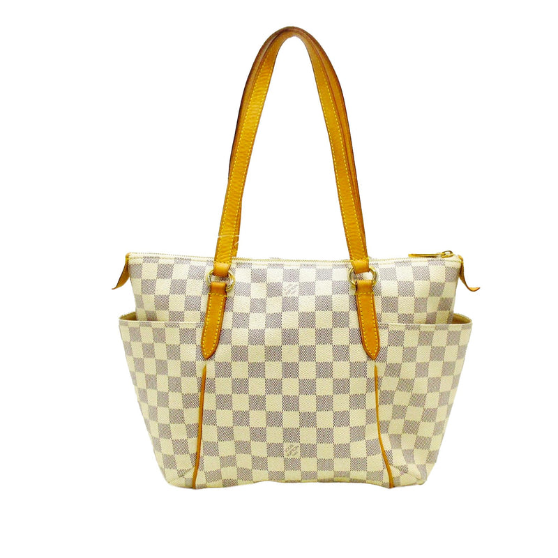 White Louis Vuitton Damier Azur Totally PM Shoulder Bag