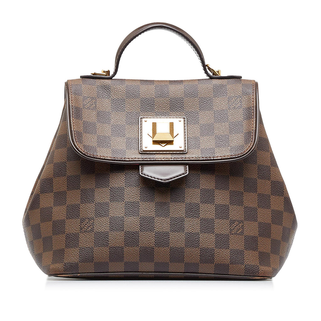 Louis Vuitton Bergamo handbag in brown damier canvas and brown leather