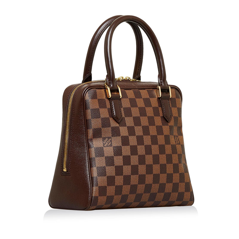 Louis Vuitton Brera handbag in ebene damier canvas and brown leather