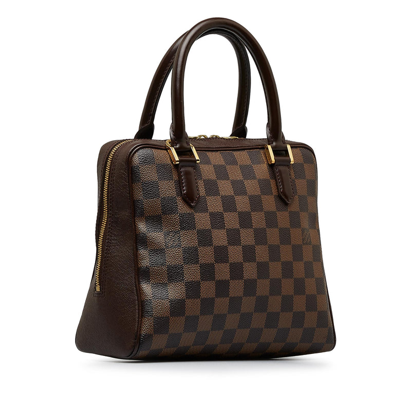 Louis Vuitton Brera handbag in ebene damier canvas and brown leather