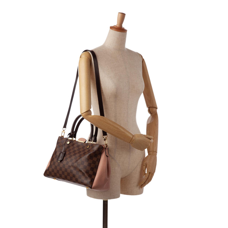 Louis Vuitton Brittany Damier Ebene Coated Canvas Top Handle Bag