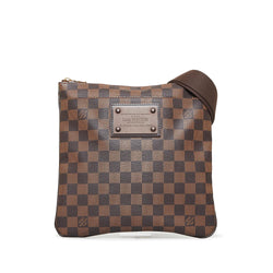 Brown Louis Vuitton Damier Ebene Brooklyn Flat Pochette Crossbody Bag