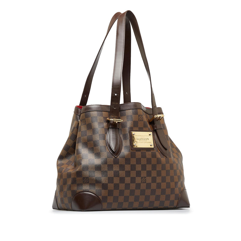 Louis Vuitton Damier Ebene Canvas Leather Hampstead MM Bag, Luxury