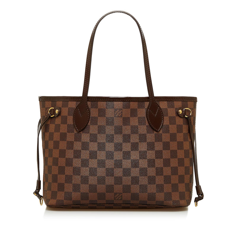 Louis Vuitton Brown Damier Ebene Coated Canvas Neverfull PM Gold Hardware, 2021 (Like New), Womens Handbag