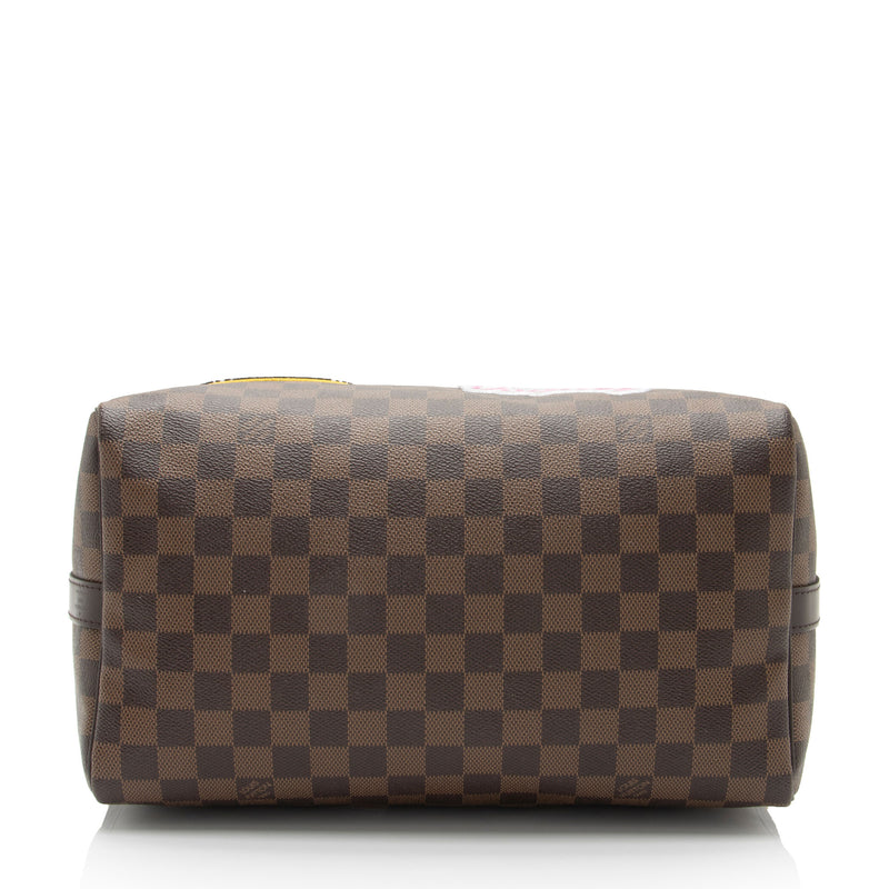 Louis Vuitton Limited Edition Damier Ebene Patches Speedy Bandouliere 30 Satchel (SHF-d85oKm)